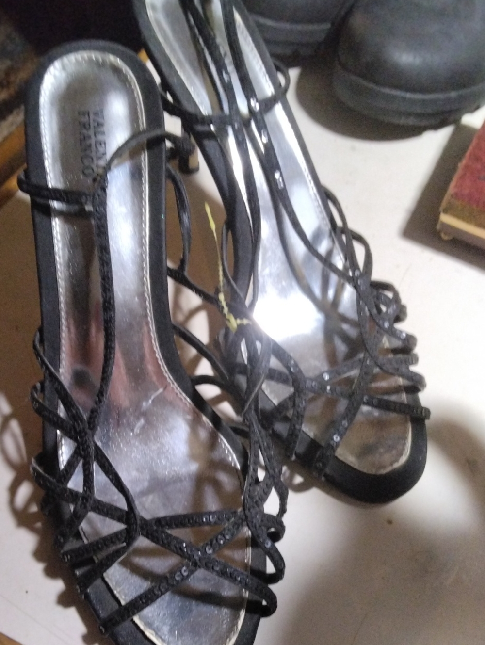 Valenti Franco Black Strappy Evening Heels